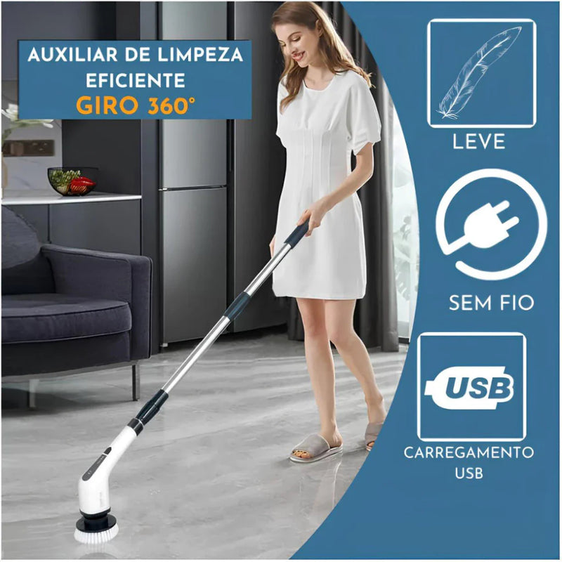 Esfregão Elétrico 9 em 1 MegaClean Faxina Sem Esforço